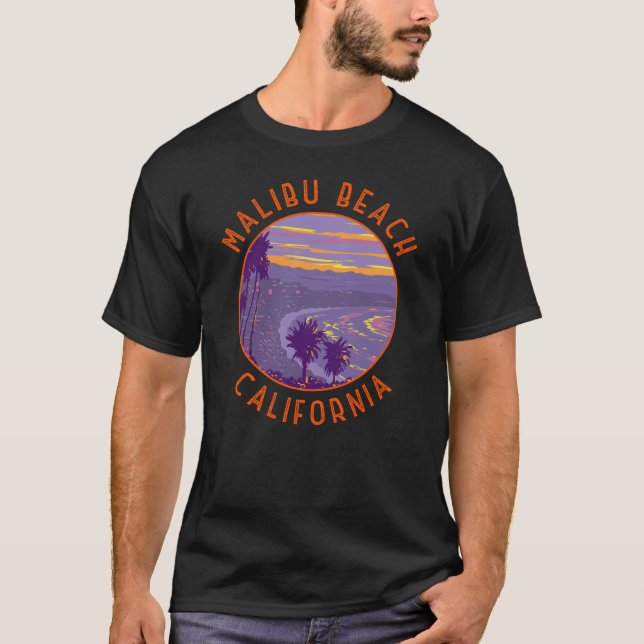 Malibu Beach California Vintage T-Shirt (Vorderseite)
