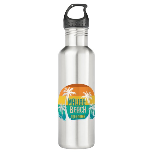Malibu Beach Retro Edelstahlflasche (Vorderseite)