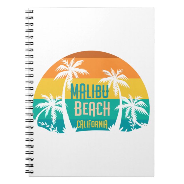 Malibu Beach Retro Notizblock (Vorderseite)