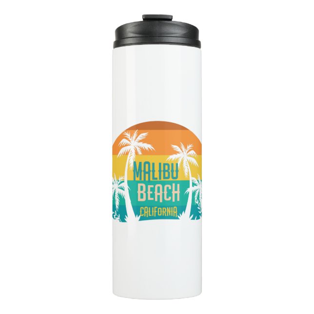 Malibu Beach Retro Thermosbecher (Vorderseite)