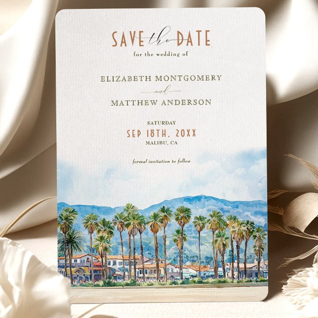 Malibu Beach Santa Barbara CA Save the Date Einladung (Von Creator hochgeladen)