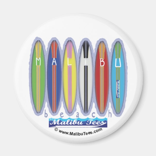 Malibu Beach Surfboards Magnet (Vorne)