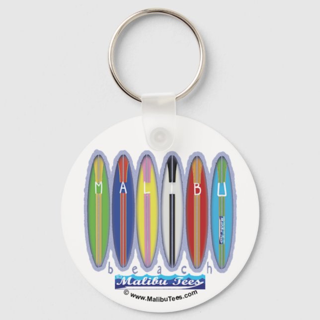 Malibu Beach Surfboards Schlüsselanhänger (Vorderseite)