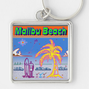 "Malibu Beach" Surfer Schlüsselanhänger