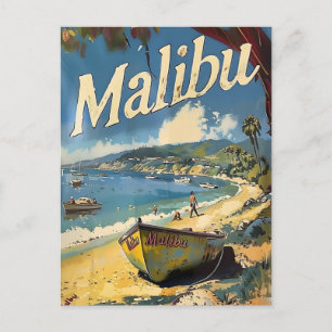 Malibu Beach Vintage Postkarte