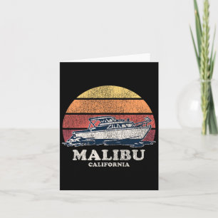 Malibu Ca Vintag Bootdesign 70er Retro Boat Design Karte
