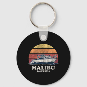 Malibu Ca Vintagebootfahren 70er Retro-Boot-Design Schlüsselanhänger