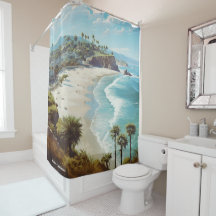 Malibu California Art Vintage Illustration