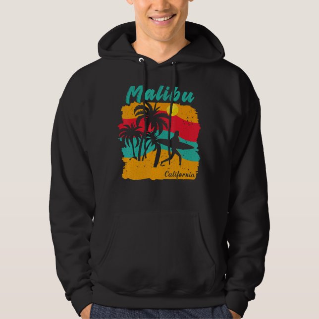 Malibu California Beach Landschaft mit weiblichem  Hoodie (Vorderseite)