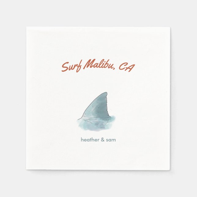 Malibu California Custom Wedding Paper Napkin Serviette (Vorderseite)