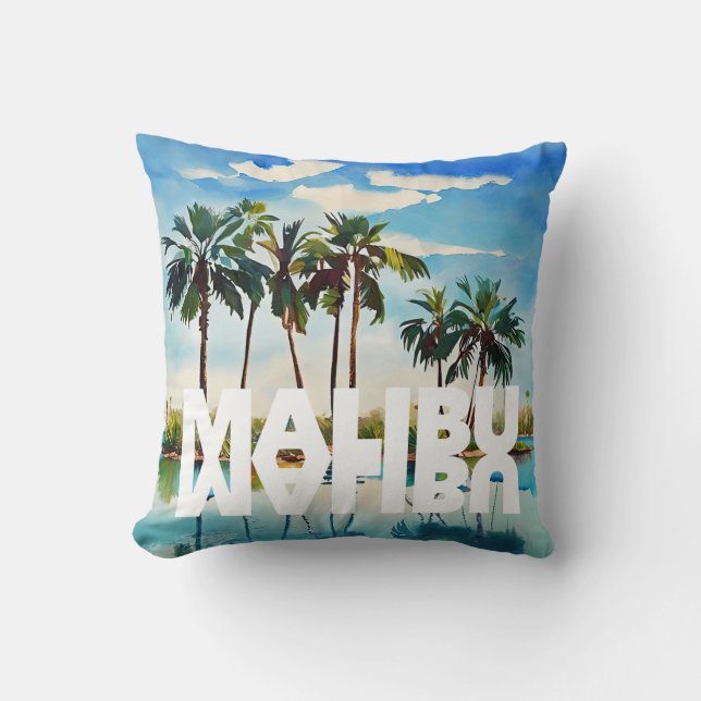 Malibu California Liebe Urlaub Pazifischer Ozean W Kissen (Vorderseite)
