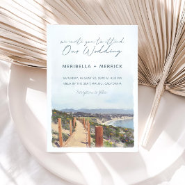 Malibu | California Ocean Trail Watercolor Wedding Einladung