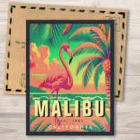 Malibu California Retro Flamingo Souvenirs 1950s