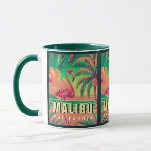 Malibu California Retro Flamingo Souvenirs 1950s Tasse