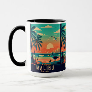 Malibu California Retro Sunset Souvenirs der 50er  Tasse