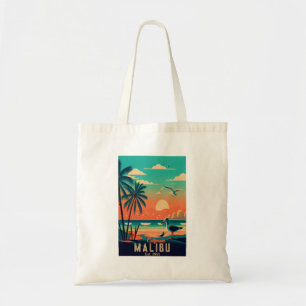 Malibu California Retro Sunset Souvenirs der 50er  Tragetasche