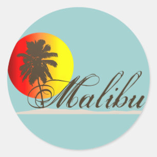Malibu California Souvenir Runder Aufkleber