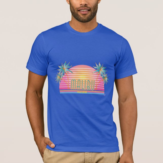Malibu, California Sun, Palms Graphic T - Shirt (Vorderseite)