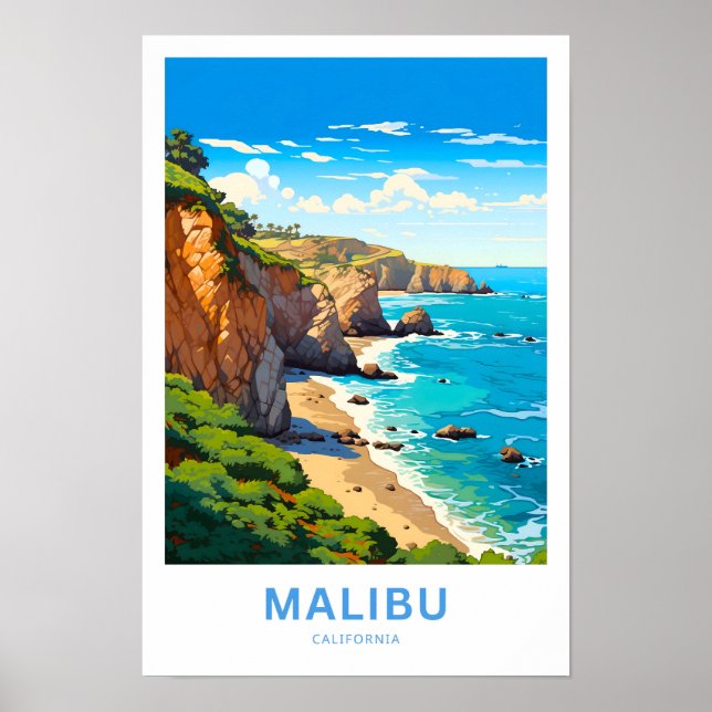 Malibu California Travel Print Poster (Vorne)