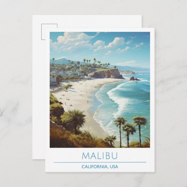 Malibu California USA Vintage Travel Postkarte (Vorne/Hinten)
