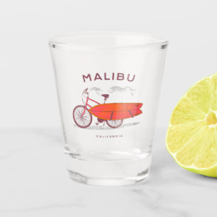 Malibu California Vintag Beach SurfingSurf Schnapsglas