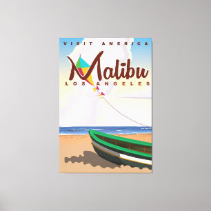 Malibu California Vintage Travel Poster Leinwanddruck