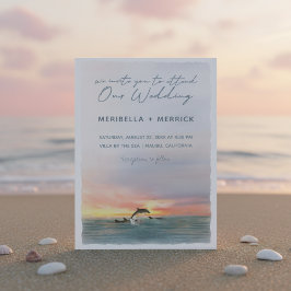Malibu | Dolphins Beach Watercolor Wedding Einladung
