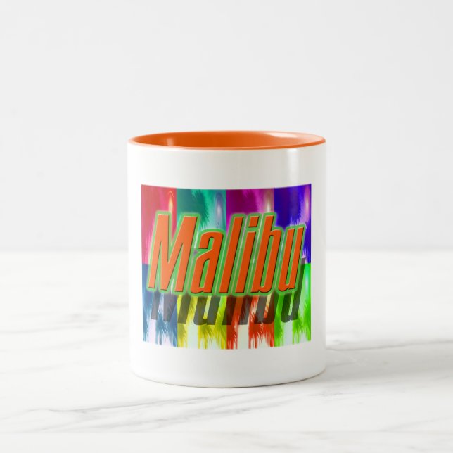 "Malibu" farbenfroher Palms Cup Zweifarbige Tasse (Mittel)