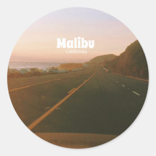 Malibu, Kalifornien Roadtrip Runder Aufkleber