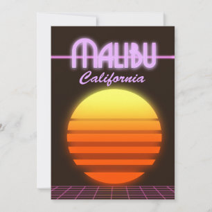 Malibu Kalifornien Sonnenuntergang Reiseplakat Einladung