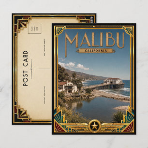 Malibu Kalifornien Vintage Art Deco Golden Age Postkarte