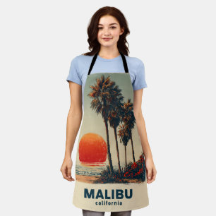 Malibu Kalifornien Vintage-Reiseposter Schürze