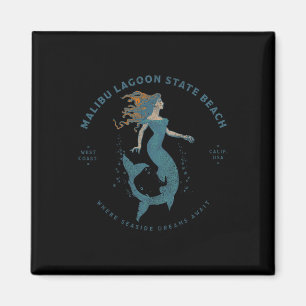 Malibu Lagoon Staat Beach California Retro Vintag Magnet