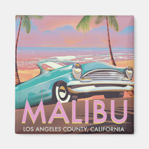 Malibu, Los Angeles, California Reiseposter Magnet