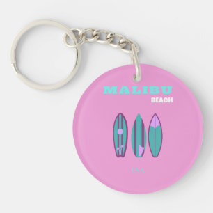 Malibu, Malibu Beach, Kalifornien, Preppy, Pink Schlüsselanhänger