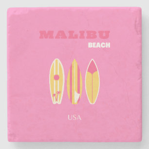 Malibu, Malibu Beach, Kalifornien, Preppy, Pink Steinuntersetzer