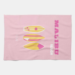 Malibu, Malibu Beach, Preppy, Pink Geschirrtuch