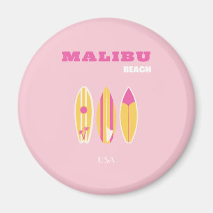Malibu, Malibu Beach, Preppy, Pink Magnet