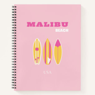Malibu, Malibu Beach, Preppy, Pink Notizbuch