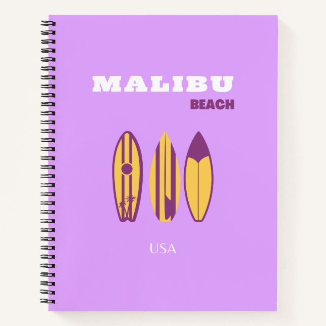 Malibu, Malibu Beach, Preppy, Preppy Girl, Lila Notizbuch (Vorderseite)