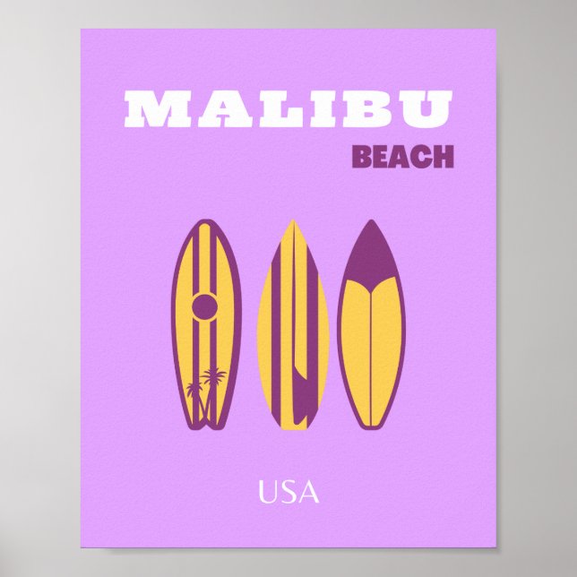 Malibu, Malibu Beach, Preppy, Preppy Girl, Lila Poster (Vorne)