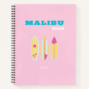 Malibu, Malibu Beach, Preppy, Preppy Girl, Pink Notizbuch