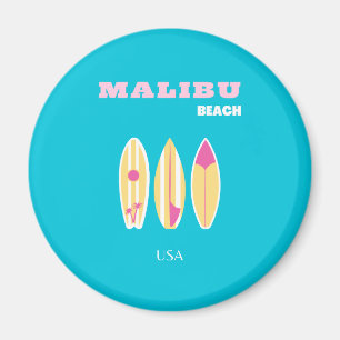 Malibu, Malibu Beach, Tropical, Preppy, Preppy Art Magnet