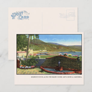 Malibu Postcard Adamson House Pfauenbrunnen Postkarte