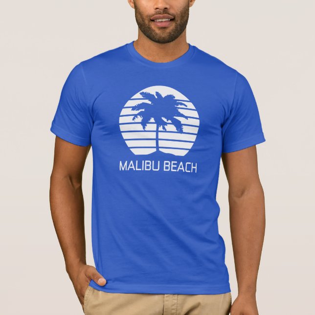 Malibu-Strand Retro T-Shirt (Vorderseite)