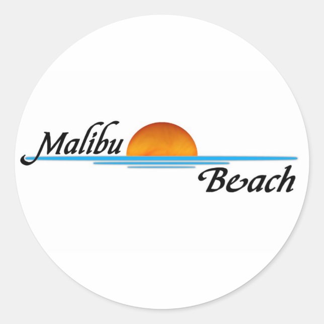 Malibu Sunset Runder Aufkleber (Vorderseite)