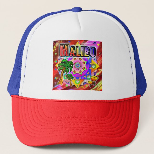 Malibu Tropical Friends Hat Truckerkappe (Vorderseite)