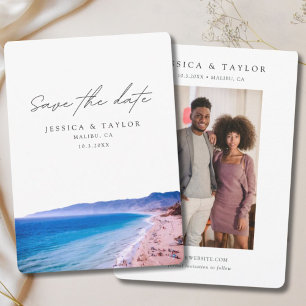 Malibu Wedding Save the Date Beach Wedding Einladung