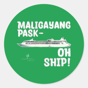 Maligayang Pask-OH SHIP! G/Sil. Weihnachtsfahrt Runder Aufkleber