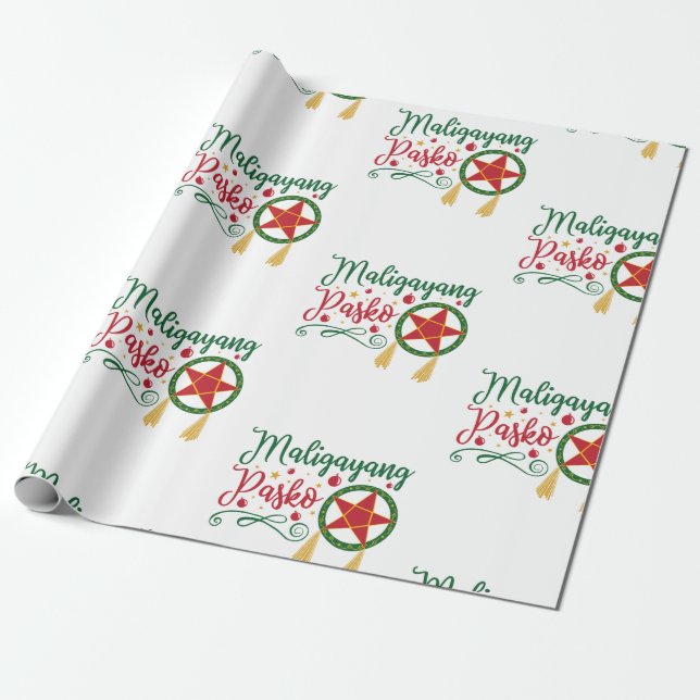 Maligayang Pasko Filipino Weihnachten Philippinen Geschenkpapier (Ungerollt)